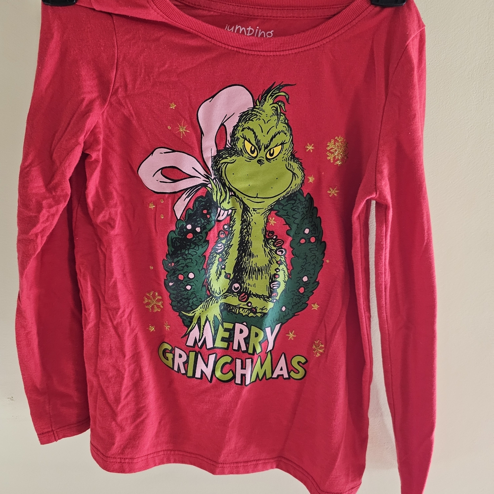 jumping beans Red Long-Sleeve Grinch Graphic Tee